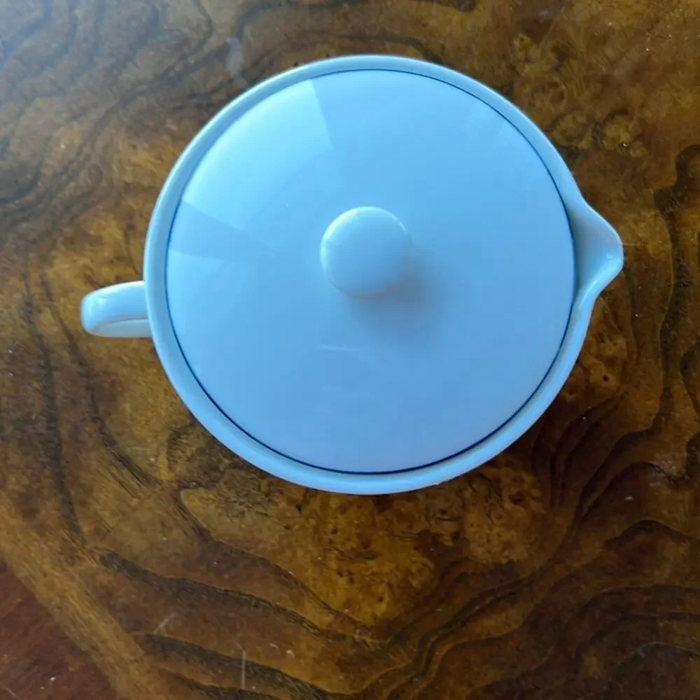CRATE & BARREL Epoch Blueline Creamer Kathleen Wills 8oz NWOT